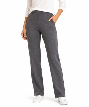 Modern Soul Ponte Knit Pants XLP Gray Pull On Straight Leg Stretch Work NWT